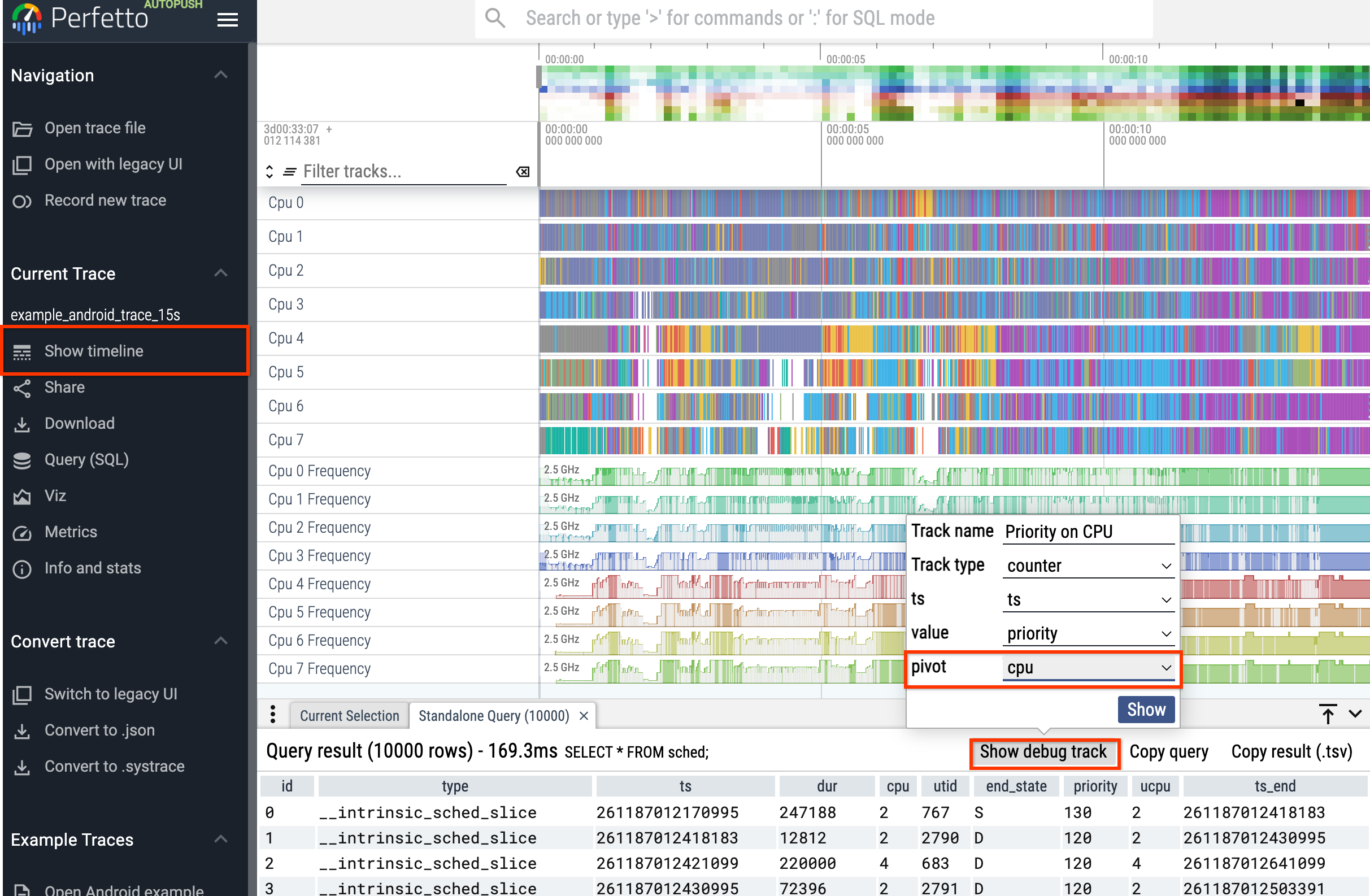 Create a new debug counter track