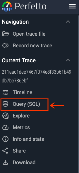 Query (SQL) Tab
